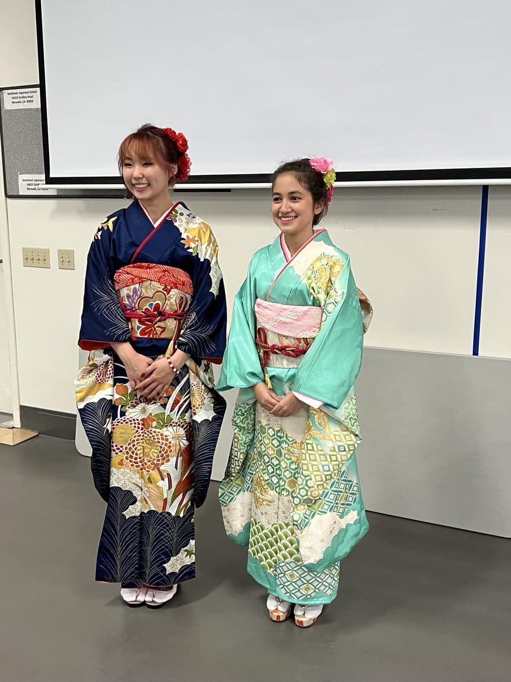 Two graduates in kimono